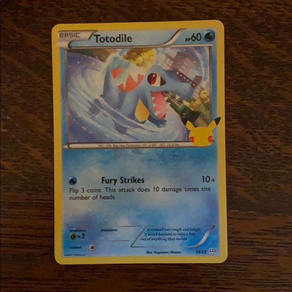 Totodile 25 Year Anniversary Pokémon Card